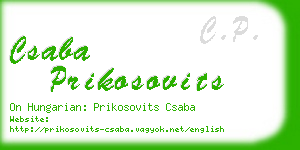 csaba prikosovits business card